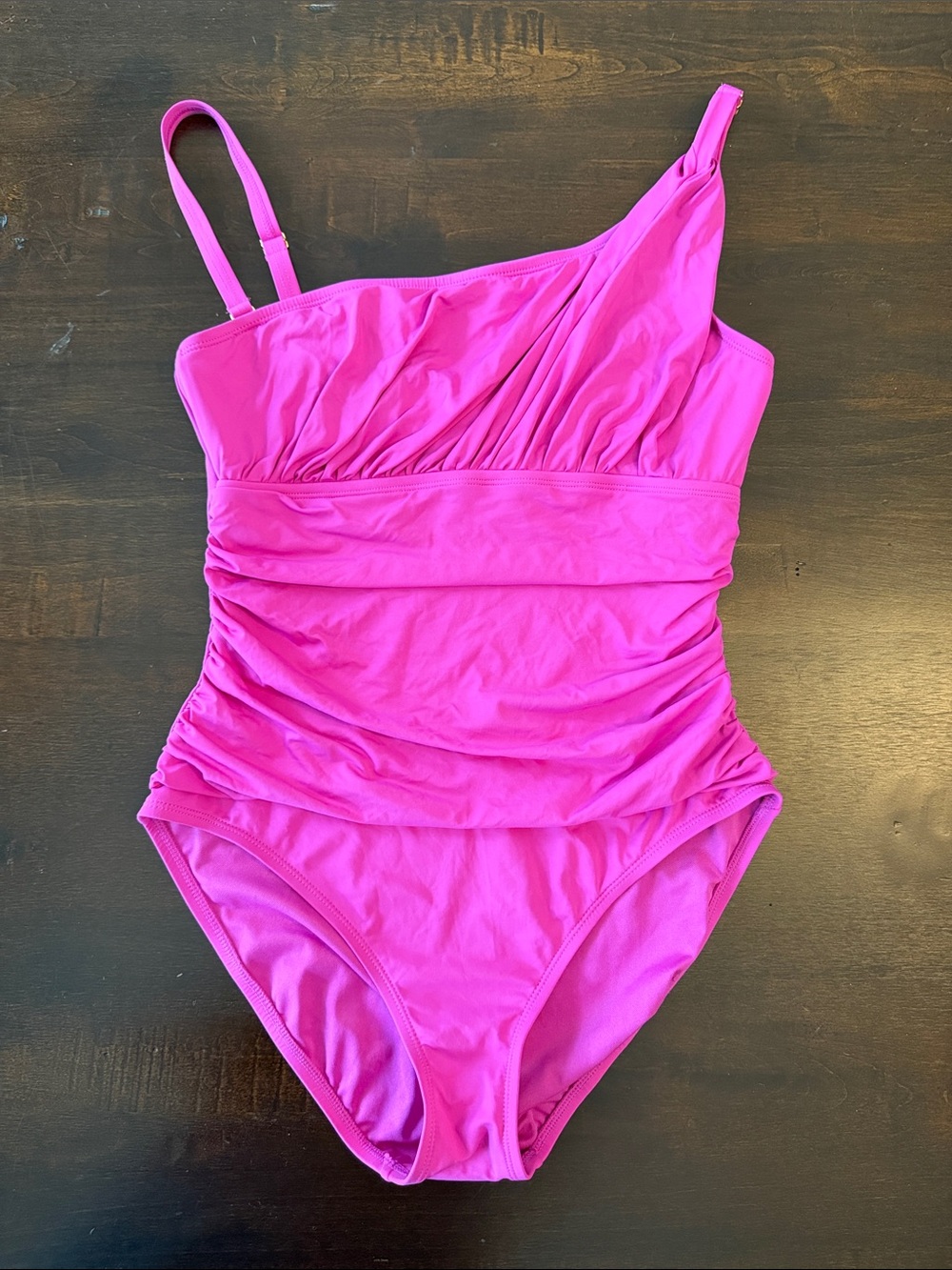 Bleu Rod Beattie One-Shoulder Ruched Hot Pink Swimsuit